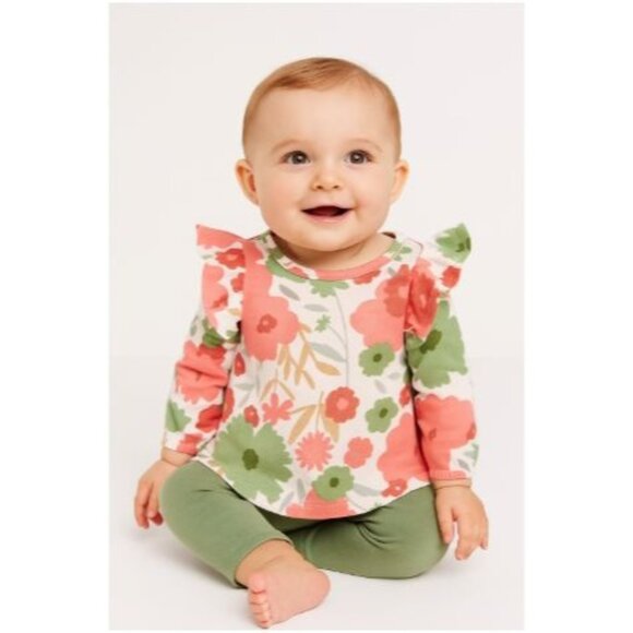 Carter's Just One You Baby Girls' 2PC Floral Top & Bottom Set Pink/Green Size 3M - Picture 1 of 5